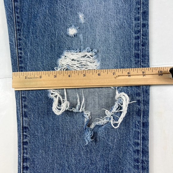 J Brand Jeans Women's 28 Tate Boyfriend Senska Destruct Blue Distressed Denim - Picture 13 of 16